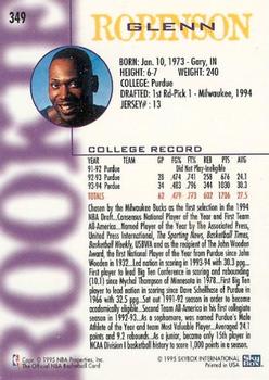 1994-95 Hoops #349 Glenn Robinson Back
