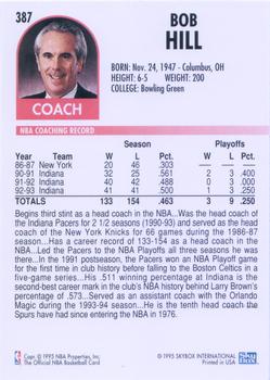 1994-95 Hoops #387 Bob Hill Back