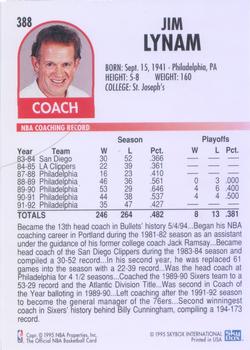 1994-95 Hoops #388 Jim Lynam Back