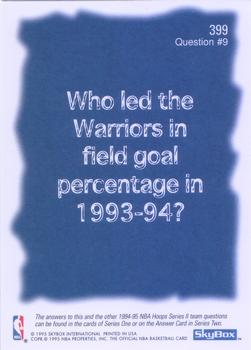 1994-95 Hoops #399 Golden State Warriors Back