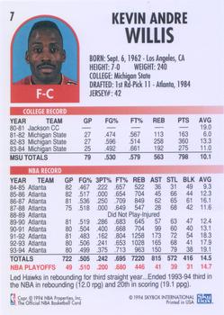 1994-95 Hoops #7 Kevin Willis Back