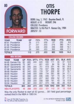 1994-95 Hoops #80 Otis Thorpe Back