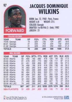1994-95 Hoops #97 Dominique Wilkins Back
