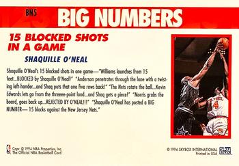 1994-95 Hoops - Big Numbers #BN5 Shaquille O'Neal Back