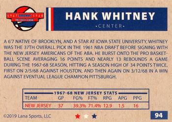 2020 Lana Sports ABA #94 Hank Whitney Back