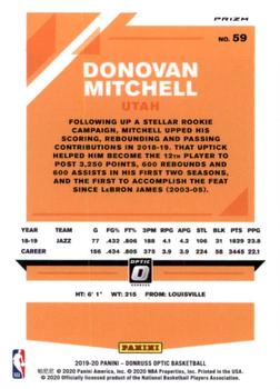 2019-20 Donruss Optic - Purple #59 Donovan Mitchell Back