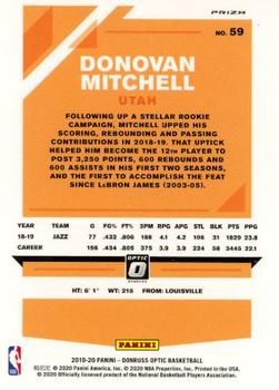 2019-20 Donruss Optic - Purple Shock #59 Donovan Mitchell Back