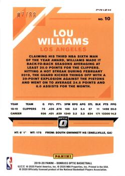 2019-20 Donruss Optic - Choice Red #10 Lou Williams Back