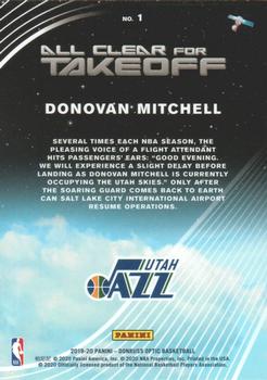 2019-20 Donruss Optic - All Clear for Takeoff #1 Donovan Mitchell Back