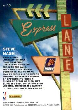 2019-20 Donruss Optic - Express Lane #10 Steve Nash Back