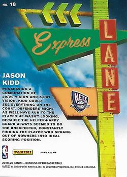 2019-20 Donruss Optic - Express Lane Holo #18 Jason Kidd Back