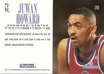 1994-95 SkyBox Premium #293 Juwan Howard Back
