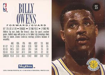 1994-95 SkyBox Premium #55 Billy Owens Back