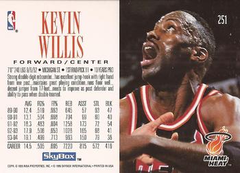 1994-95 SkyBox Premium #251 Kevin Willis Back