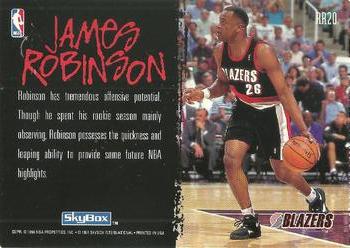 1994-95 SkyBox Premium - Ragin' Rookies #RR20 James Robinson Back