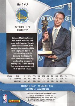 2019-20 Panini Spectra #170 Stephen Curry Back
