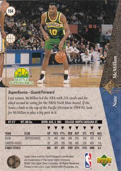 1994-95 SP #154 Nate McMillan Back