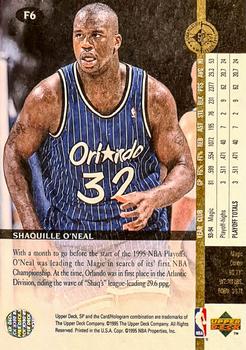 1994-95 SP Championship - Future Playoff Heroes #F6 Shaquille O'Neal Back