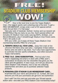1994-95 Stadium Club #NNO Stadium Club Membership Front