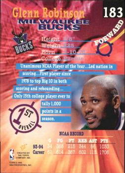 1994-95 Stadium Club - 1st Day Issue #183 Glenn Robinson Back