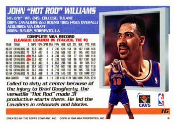 1994-95 Topps #16 John Williams Back