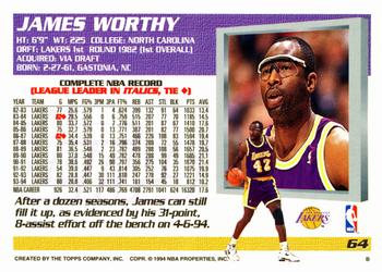 1994-95 Topps #64 James Worthy Back