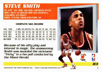 1994-95 Topps #83 Steve Smith Back