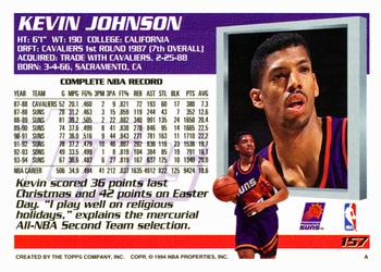 1994-95 Topps #157 Kevin Johnson Back