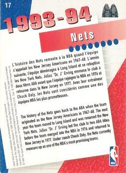1994 Upper Deck McDonald's Teams (French) #17 New Jersey Nets Back