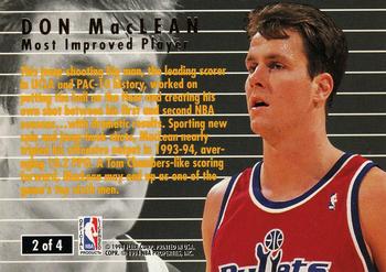 1994-95 Ultra - NBA Award Winners #2 Don MacLean Back