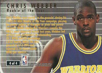 1994-95 Ultra - NBA Award Winners #4 Chris Webber Back
