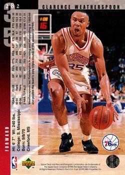 1994-95 Upper Deck #282 Clarence Weatherspoon Back