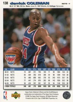 1995-96 Collector's Choice #138 Derrick Coleman Back