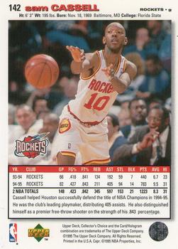 1995-96 Collector's Choice #142 Sam Cassell Back