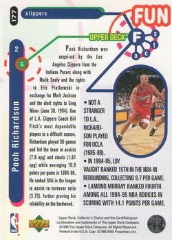 1995-96 Collector's Choice #177 Pooh Richardson Back
