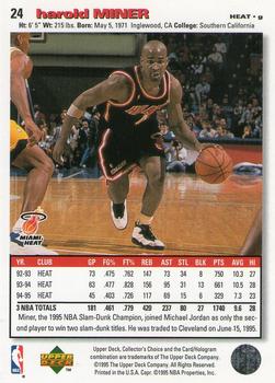 1995-96 Collector's Choice #24 Harold Miner Back