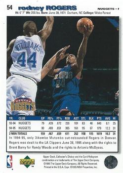 1995-96 Collector's Choice #54 Rodney Rogers Back