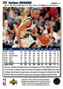 1995-96 Collector's Choice #266 Brian Shaw Back