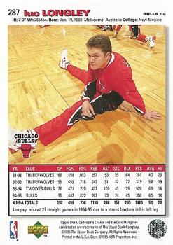 1995-96 Collector's Choice #287 Luc Longley Back
