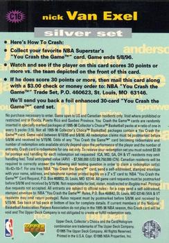1995-96 Collector's Choice - You Crash the Game Silver: Scoring #C16 Nick Van Exel Back