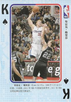 2018 NBA Blue Ball Playing Cards (China) #K♠ Blake Griffin Front