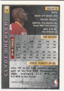 1995-96 Finest #75 Clyde Drexler Back