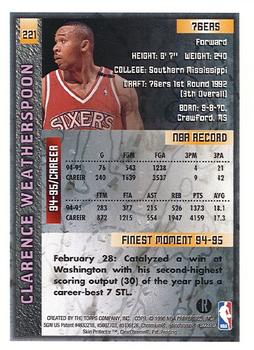 1995-96 Finest - Refractors #221 Clarence Weatherspoon Back