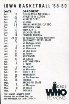 1988-89 Iowa Hawkeyes #NNO James Moses Back