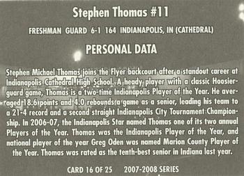 2007-08 National City Dayton Flyers #16 Stephen Thomas Back