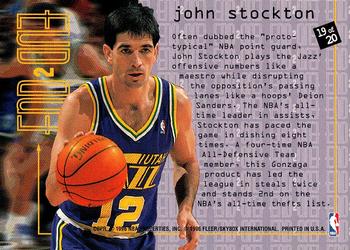 1995-96 Fleer - End 2 End #19 John Stockton Back