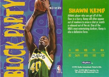1995-96 Hoops - Block Party #10 Shawn Kemp Back