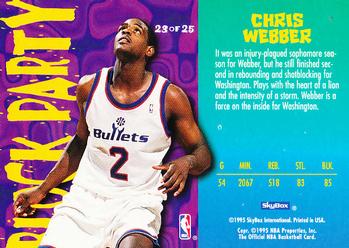 1995-96 Hoops - Block Party #23 Chris Webber Back