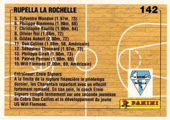 1993-94 Panini (LNB) #142 La Rochelle Back