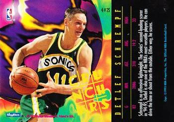 1995-96 Hoops - Number Crunchers #4 Detlef Schrempf Back